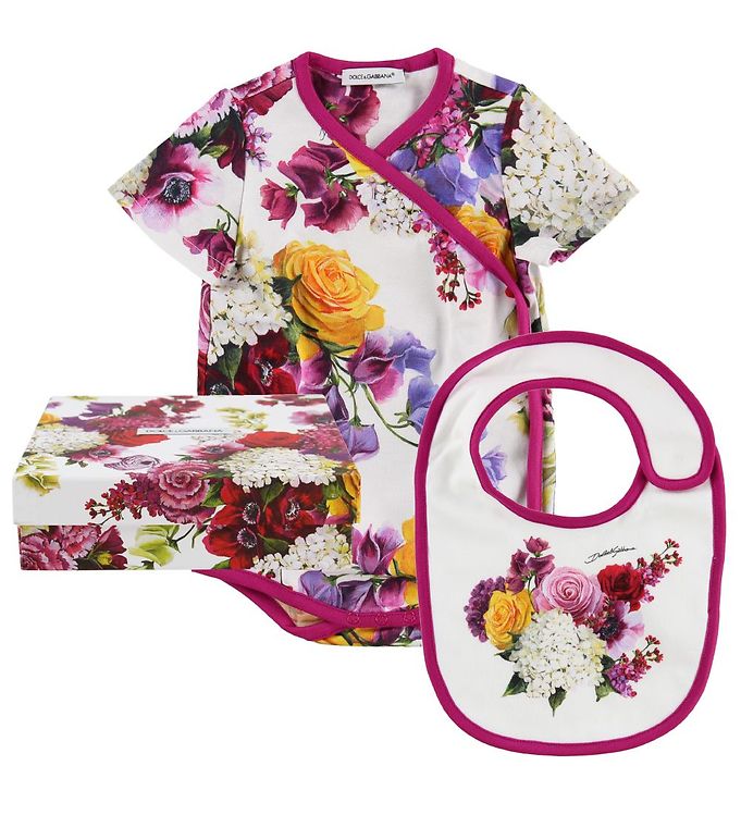 Dolce & Gabbana Slå-om Body k/æ & Savlesmæk - Hvid m. Blomster