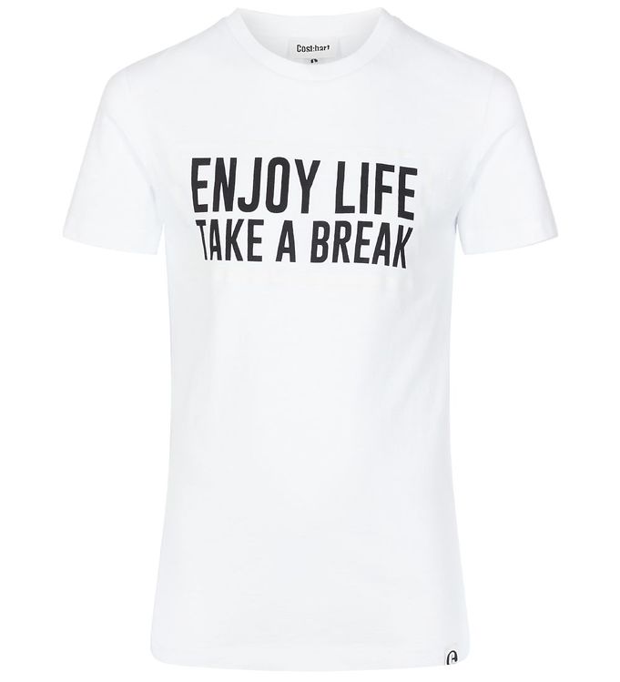 10: Cost:Bart T-shirt - Edelhart - Hvid m. Tekst
