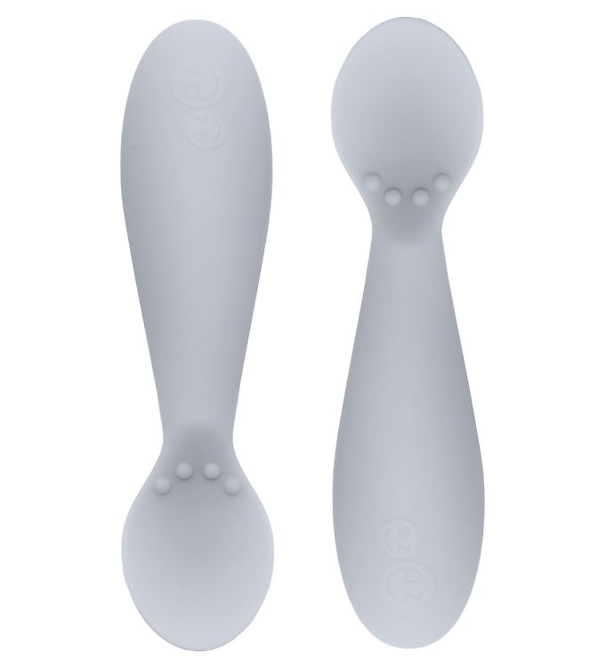Image of EzPz Tiny Spoon - 2-pak - Lysegrå - OneSize - EzPz Børnebestik (132625-718915)
