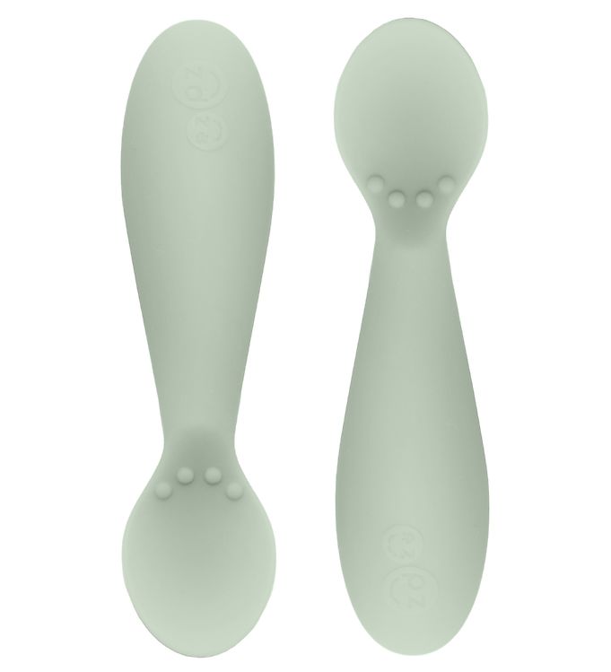 Image of EzPz Tiny Spoon - 2-pak - Støvet Grøn - OneSize - EzPz Børnebestik (132627-718917)