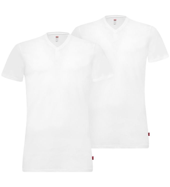 13: Levis T-shirt - 2-pak - V-Neck - Hvid