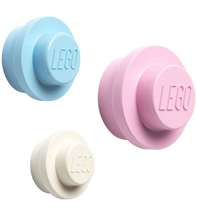 Image of Lego Storage Knagerækkesæt - 3 stk - 10/8/5 cm - Hvid/Lyseblå/Ly - OneSize - Lego Storage Knage (133697-723909)