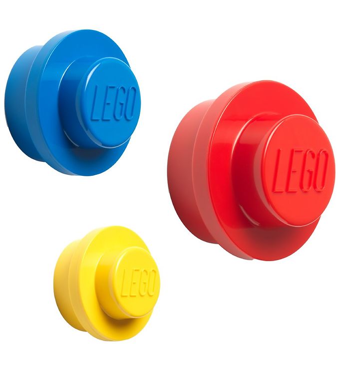 Image of Lego Storage Knagerækkesæt - 3 stk - 10/8/5 cm - Gul/Blå/Rød - OneSize - Lego Storage Knage (133698-723910)