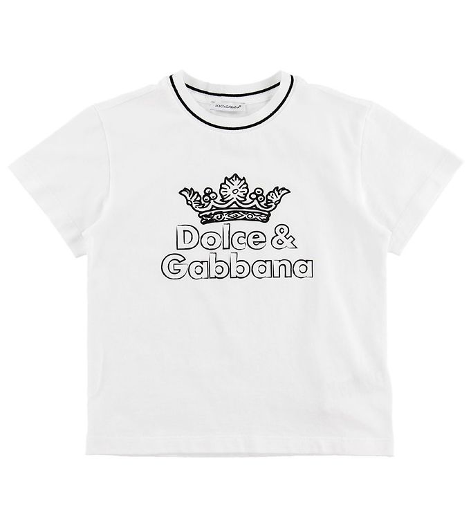 4: Dolce & Gabbana T-shirt - DNA - Hvid m. Print/Krone