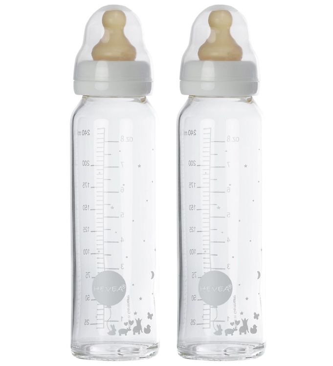 #3 - Hevea Baby Glasflaske 240 ml - 2 pak