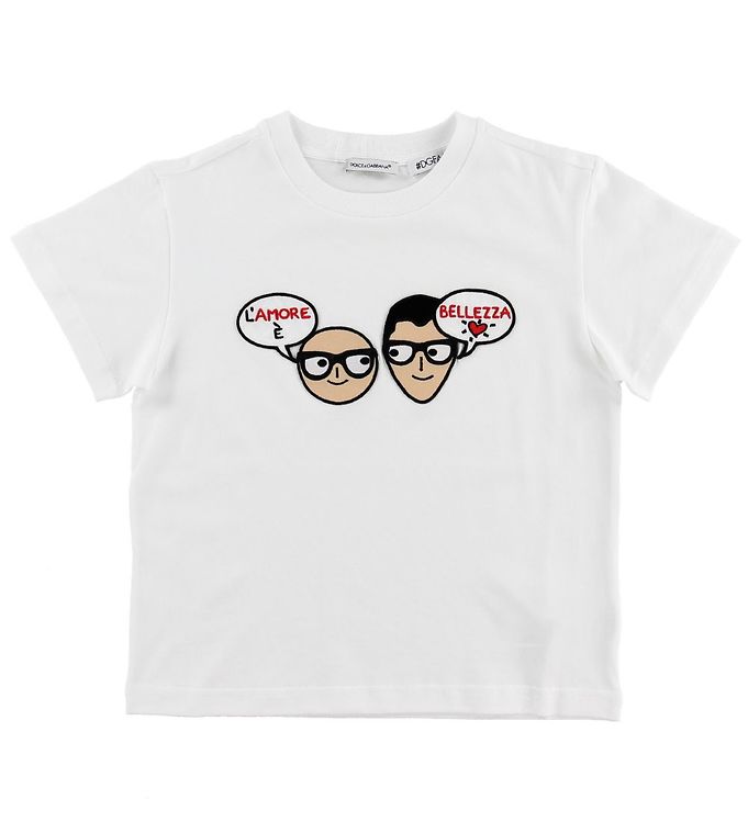 Dolce & Gabbana T-shirt DG Family - Hvid » Fri fragt i Danmark