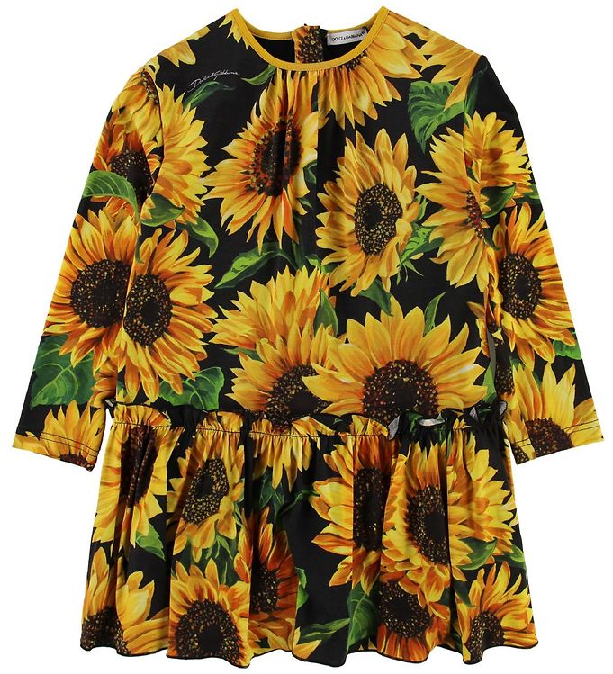 Billede af Dolce & Gabbana Kjole - Sunflower - Sort/Gul - 12 år (152) - Dolce & Gabbana Kjole