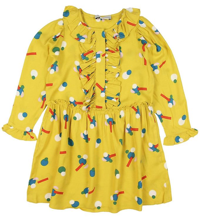 11: Stella McCartney Kids Kjole - Viskose - Gul m. Mønster