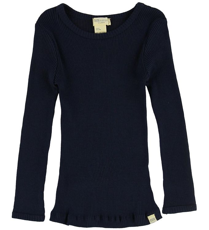 7: Minimalisma Bluse - Bergen - Silke/Bomuld - Dark Blue