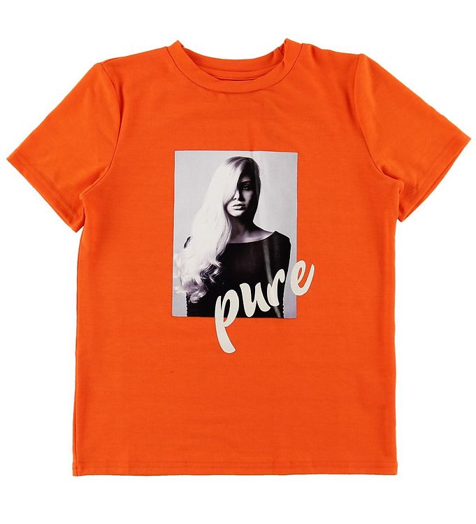 14: Hound T-shirt - Orange m. Print