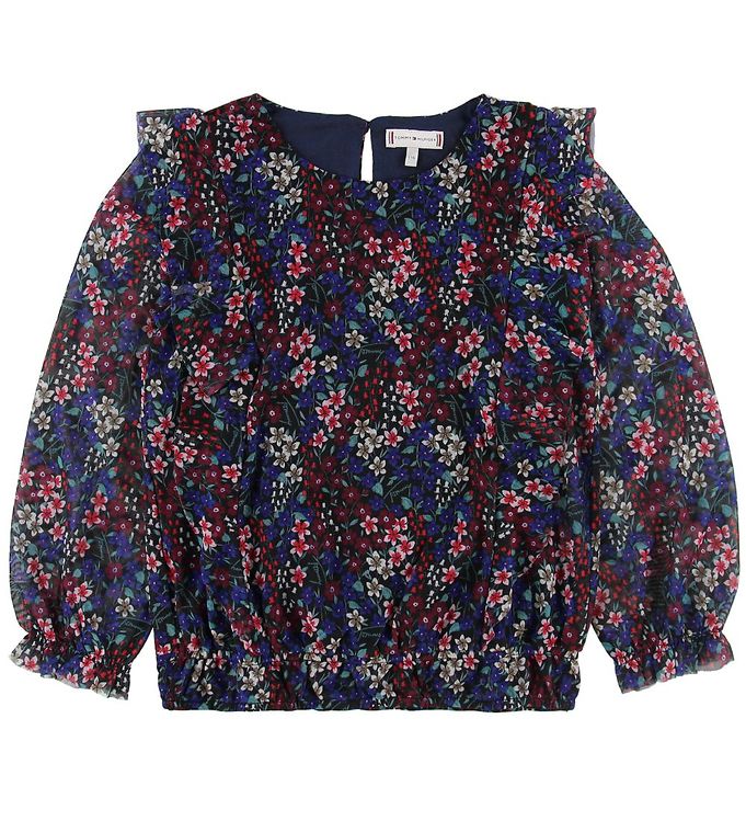 Tommy Hilfiger Bluse - Navy m. Blomster