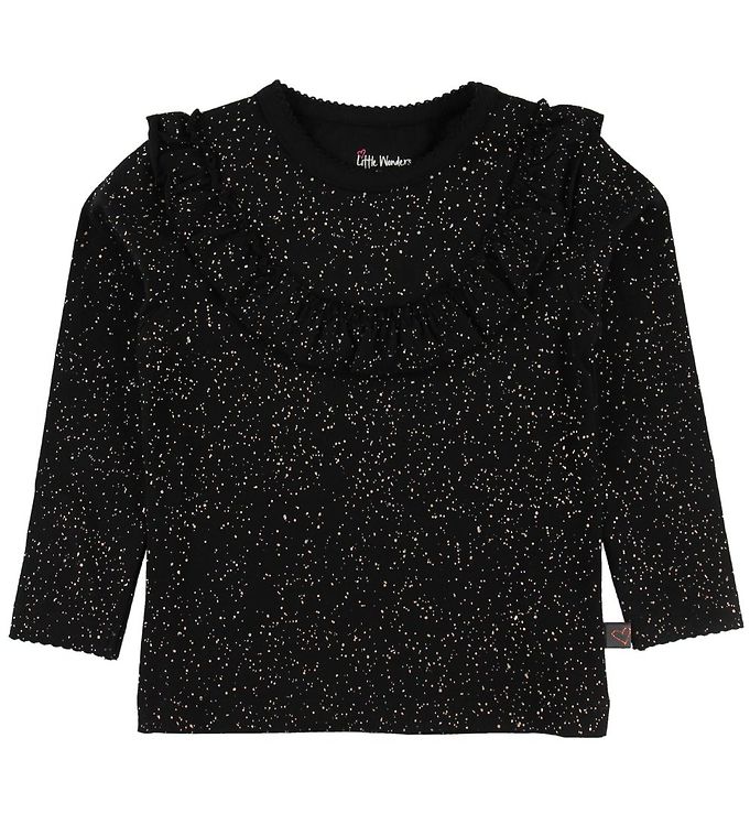 Image of Little Wonders Bluse - Celine - Sort m. Glimmerprikker (146488-791469)