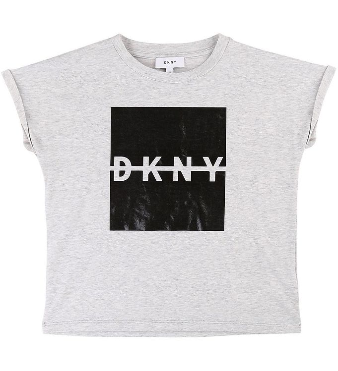 Dkny T Shirt Gråmeleret/sort M. Logo
