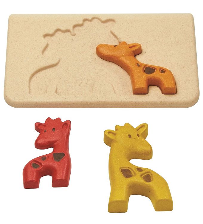 Plantoys Giraf Puslespil Natur Gul Orange Rød