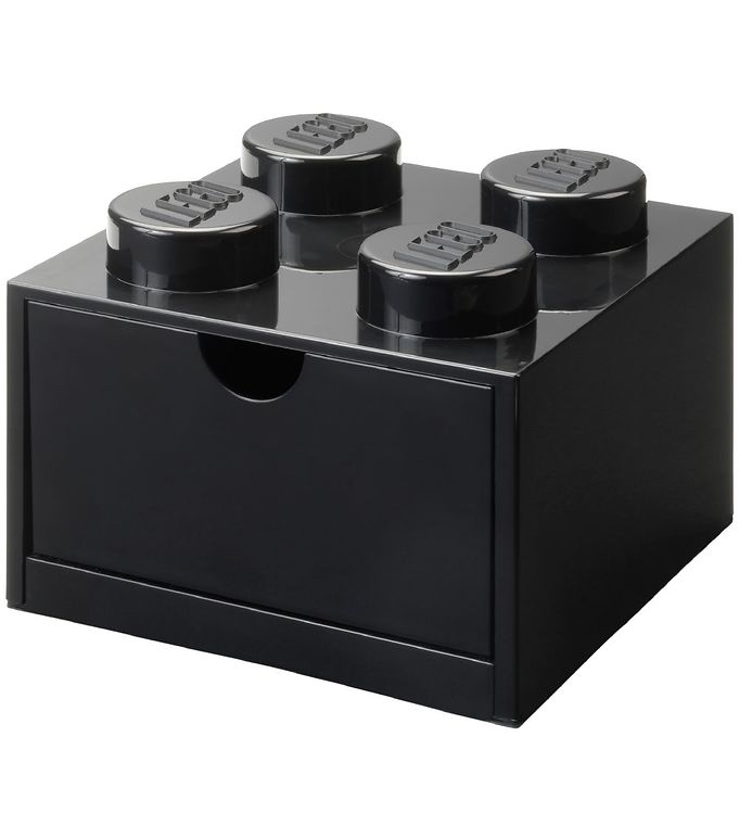 Lego Storage Opbevaringsskuffe - 4 Knopper - 15x15x9 - Sort