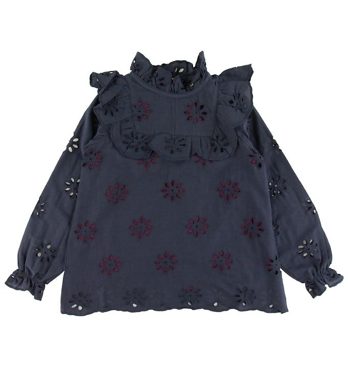 #2 - Soft Gallery Bluse - Gaxine - Anthracite m. Blomster
