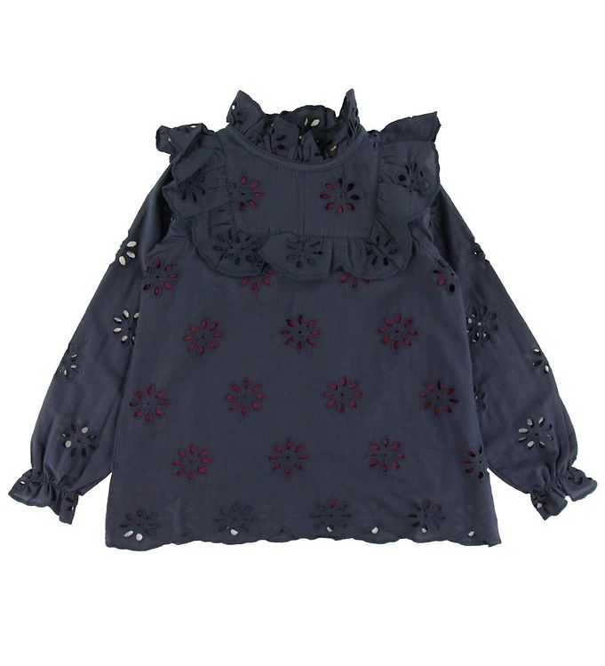 Soft Gallery Bluse - Gaxine - Anthracite m. Blomster