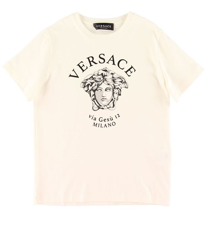 Versace T-shirt - Hvid Logo » Gratis hjemmelevering Danmark