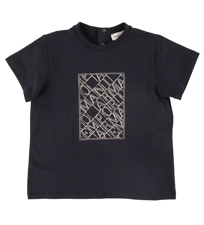 Emporio Armani T Shirt Navy M. Broderi
