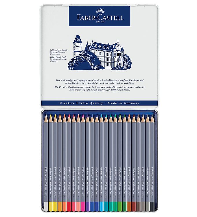 Faber-castell - Akvarel Blyanter I Tinæske - Goldfaber Aqua - 24 Stk.