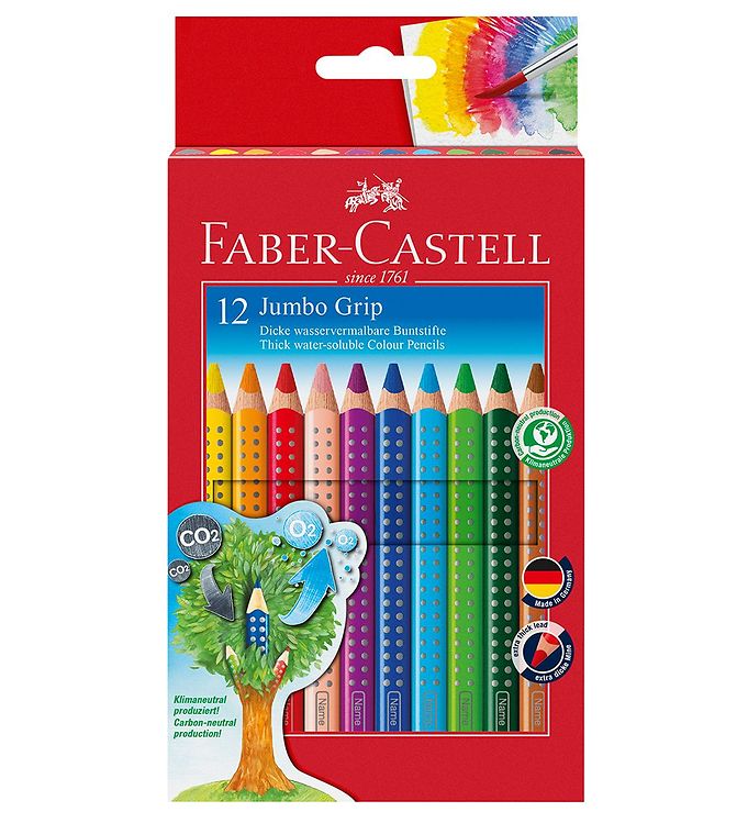 Image of Faber-Castell Farveblyanter - Jumbo Grip - Akvarel - 12 stk - Mu (214113-1062446)