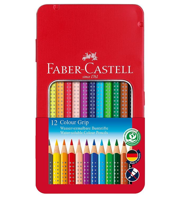 Image of Faber-Castell Farveblyanter - Grip - Akvarel - 12 stk - Multi - OneSize - Faber-Castell Farvesæt (214125-1062459)
