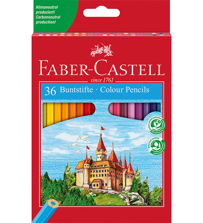 Skriveredskaber fra Faber Castell, farveblyanter, 36 stk.