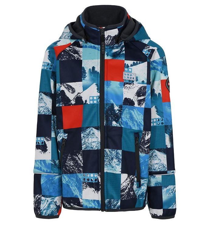 LEGO® Wear Softshelljakke - LWSinclair - Blå/Rødternet