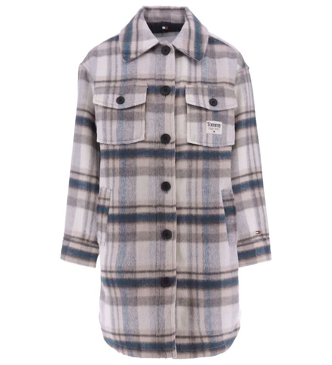 Tommy Hilfiger Jakke Check Coat Grey/petrol Check