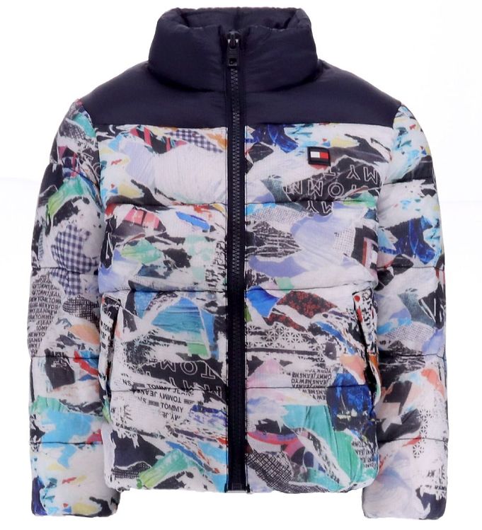 7: Tommy Hilfiger Dynejakke - Rwb Collage Puffer - White Allover