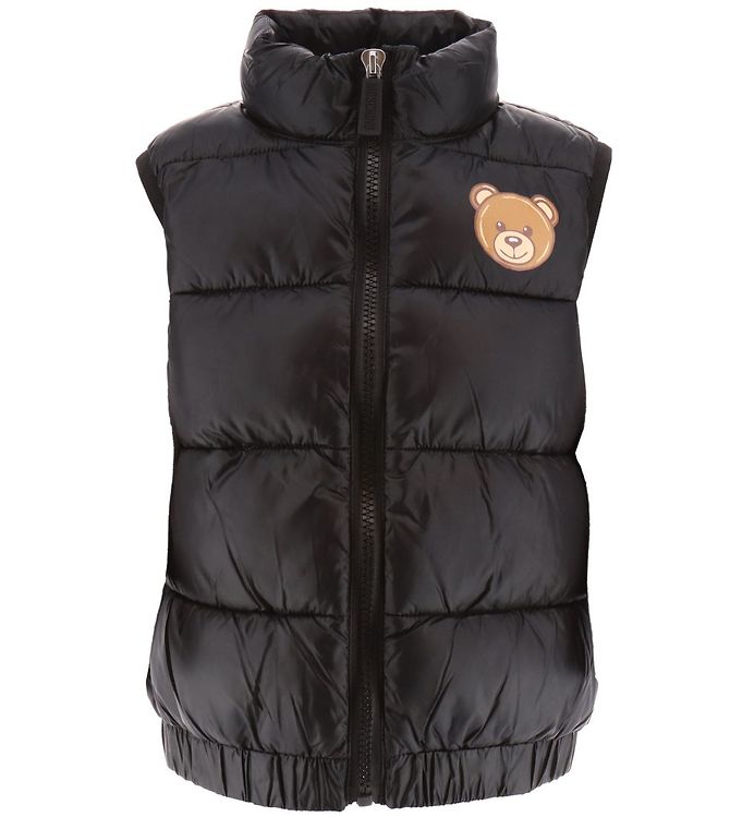 Image of Moschino Dynevest - Sort m. Print - 10 år (140) - Moschino Vest (274815-3697789)