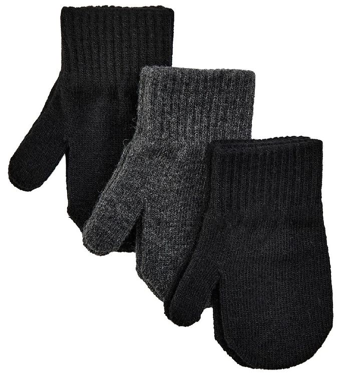 Mikk-Line Luffer – Uld/Polyamid – 3-pak – Sort/Antrazite/Sort