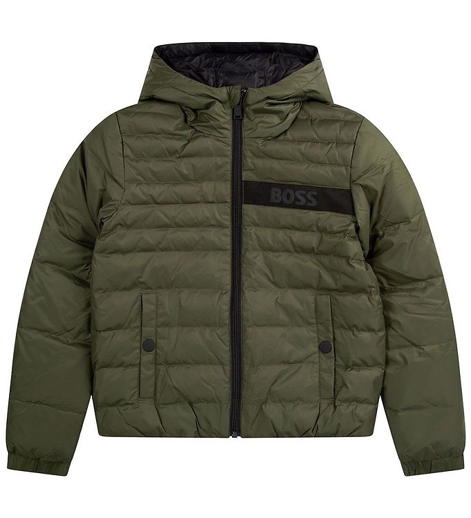 Håndværker et eller andet sted indlogering BOSS Dunjakke - Vendbar - Essentiel - Forest Green/Sort
