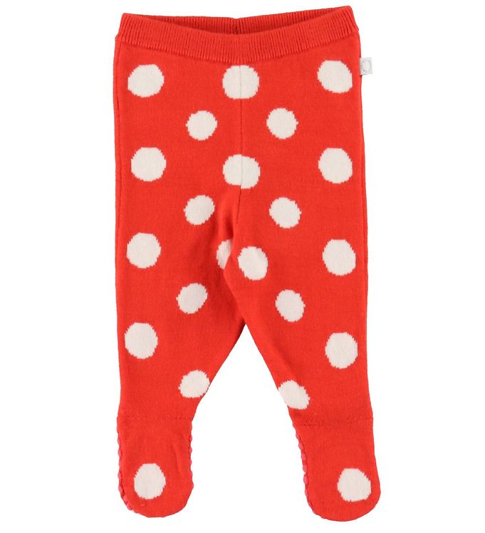7: Stella McCartney Kids Leggings m/f - Strik - Rød m. Prikker