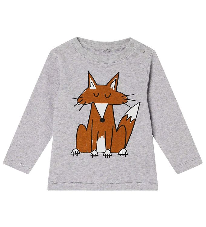 Stella McCartney Kids Bluse - Gråmeleret m. Ræv