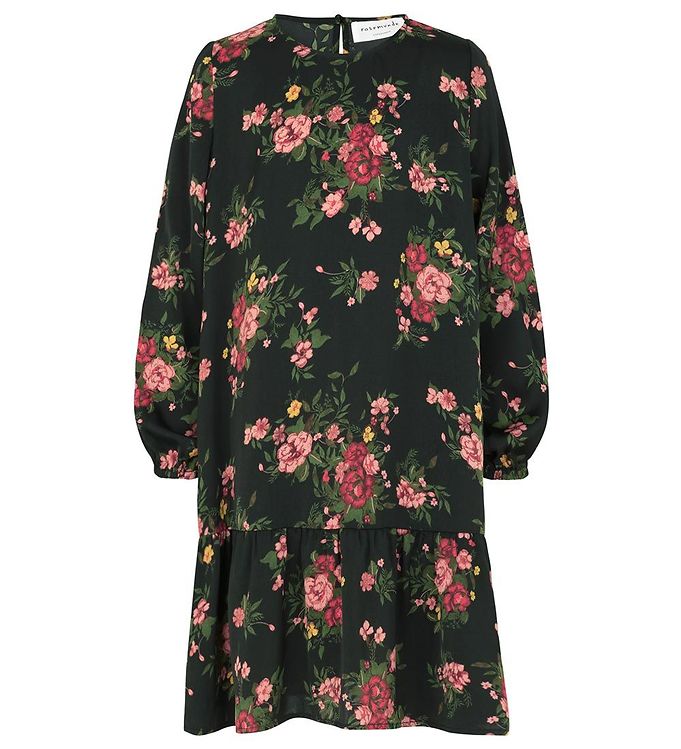 #3 - Rosemunde Kjole - Black Bouquet Rose Print