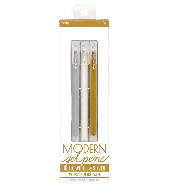 Image of Ooly Farvekuglepen - Modern Gel Pens - Guld/Hvid/Sølv - OneSize - Ooly Farvesæt (240732-2035472)