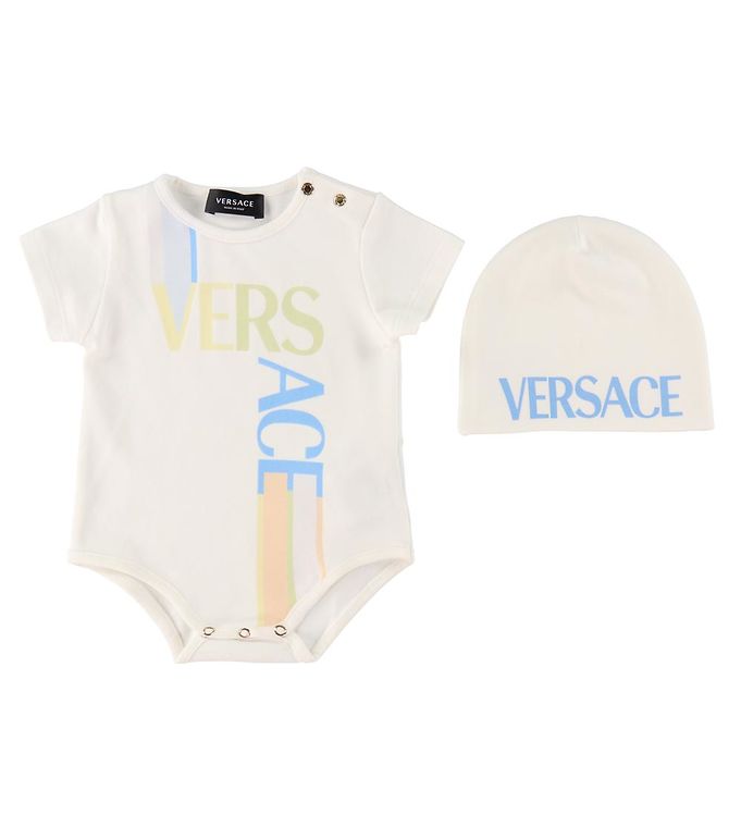 Versace Gaveæske Hue Body Hvid Lyseblå Logo
