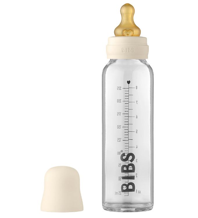 Image of Bibs Sutteflaske - Glas - Slow Flow - 225 ml - Naturgummi - Ivor - OneSize - Bibs Sutteflaske (244117-2554843)