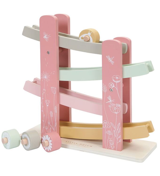 Image of Little Dutch Kuglebane - 5 Dele - Rosa m. Blomster - OneSize - Little Dutch Legetøj (250579-2843513)