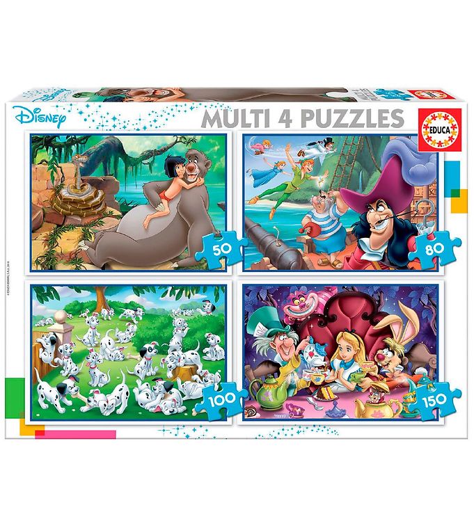 Educa Puslespil - 4 Forskellige - Disney Classics