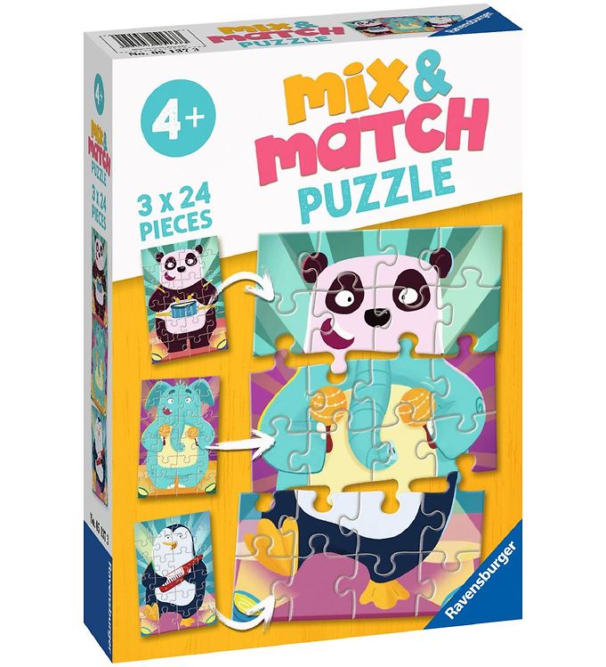 Ravensburger Puslespil - 3x24 Brikker - Mix & Match