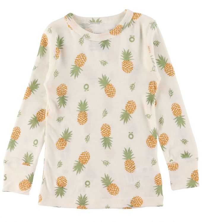 6: Katvig Bluse - Hvid m. Ananas