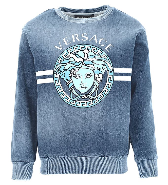 #2 - Versace Sweatshirt - Logo/Medusa - Medium Blue/Hvid