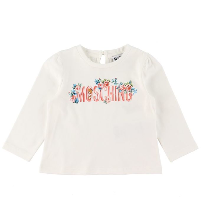 Image of Moschino Bluse - Cloud m. Tekst/Blomster - 12-18 mdr - Moschino Bluse (219547-1084299)
