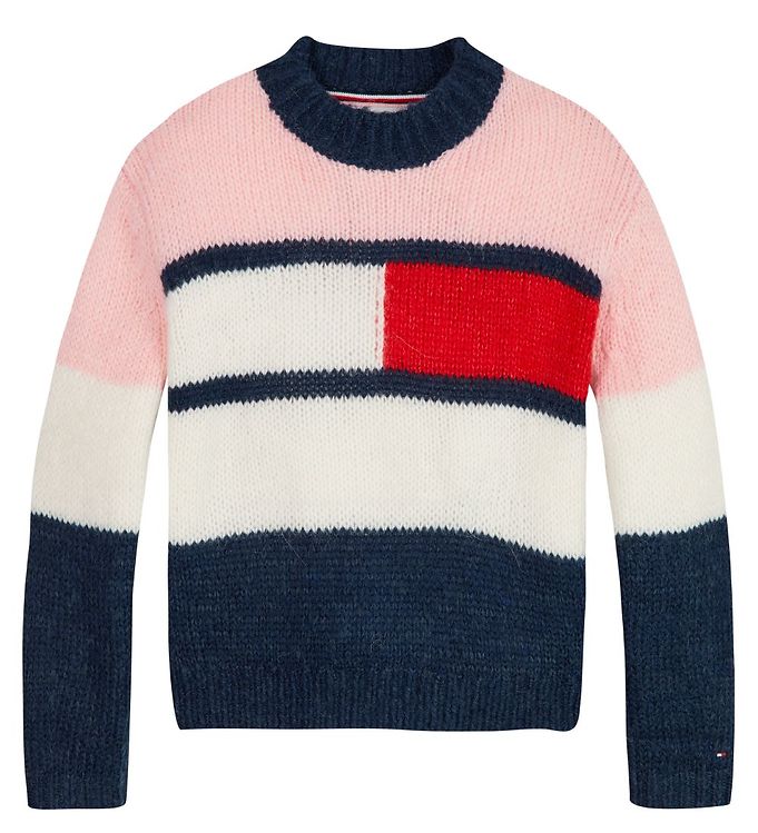 menu Bliv klar Omsorg Tommy Hilfiger Bluse - Strik - Flag - Delicate Pink/Twilight Nav