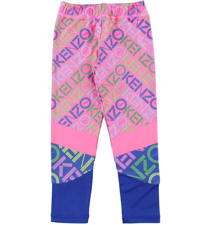 #2 - Kenzo Leggings - Exclusive Edition - Neon Pink/Blå m. Logo