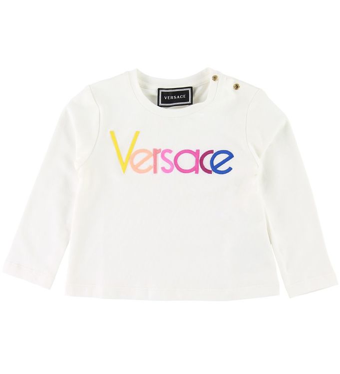Image of Versace Bluse - Hvid m. Logo - 12-18 mdr - Versace Bluse (154117-826042)
