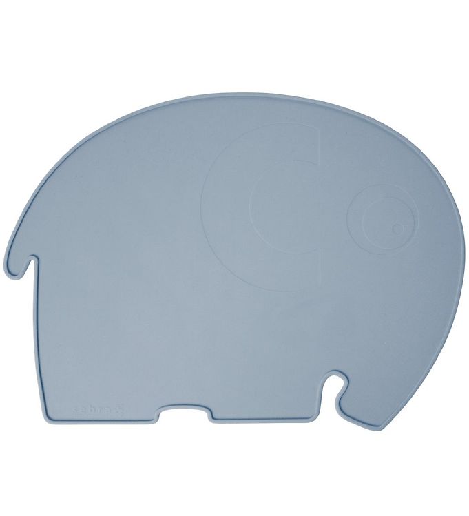 Sebra Dækkeserviet  Silikone  Powder Blue Elefant