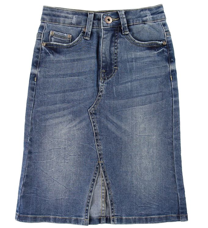 4: Grunt Maxi Nederdel - Janni - Blå Denim